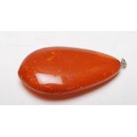 EARLY 20TH ENTURY AMBER NECKLACE TEARDROP PENDANT