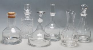 RETRO GLASS DECANTERS TO INCLUDE DARTINGTON & WATERFORD