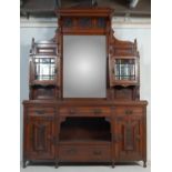 LARGE LATE VICTORIAN ARCH TOP MIRROR BACK SIDEBOARD