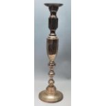 A VINTAGE 20TH CENTURY LARGE SILVER PLATED CANDLESTICK - MEASURES: 62CM TALL