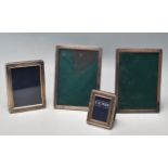 FOUR 20TH CENTURY SILVER PHOTO FRAMES