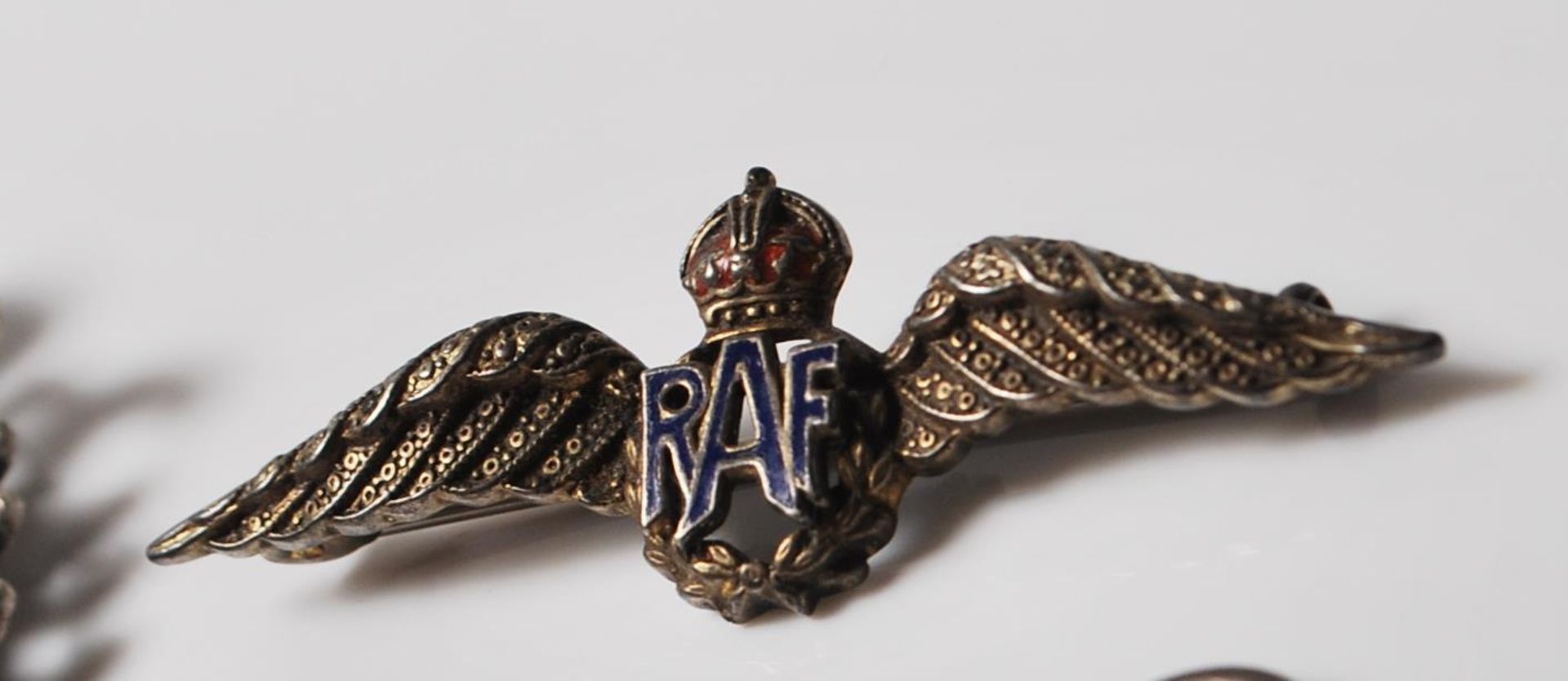 GROUP OF ANTIQUE SILVER FOB MEDALS AND RAF BADGE - Image 3 of 7