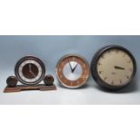 COLLECTION OF THREE RETRO VINTAGE MID CENTURY 1950S METAMEC MANTLE AND WALL CLOCKS