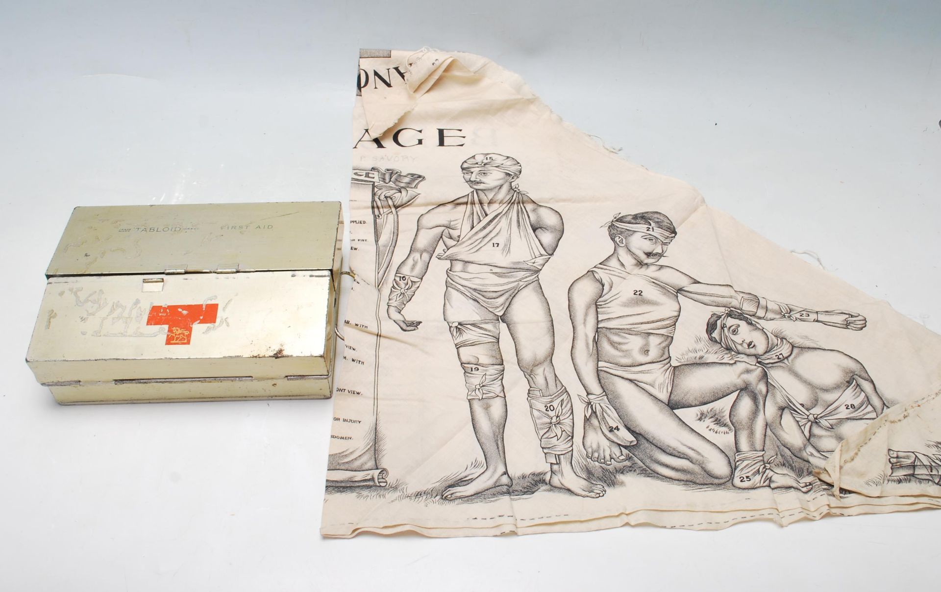 ANTIQUE EARLY 20TH CENTURY MILITARY FIRST AID KIT BY TABLOID