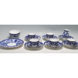 VINTAGE 20TH CENTURY COALPORT BLUE AND WHITE TEA SET