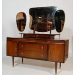 A MID CENTURY 1950'S DRESSING TABLE WITH ADJUSTABLE MIRRORS