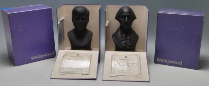 COLLECTION OF TWO LATE 20TH CENTURY ORIGINAL LIMITED EDITION BLACK BASALT BUSTS OF US PRESIDENTS