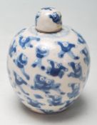 ANTIQUE 19TH CENTURY KANGXI BLUE AND WHITE BALUSTER JAR