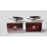 18ct WHITE GOLD & DIAMOND CUFFLINKS