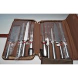 VINTAGE LATE 20TH CENTURY PROFESSIONAL NINE PIECE KNIFE SET BY WALTMANN UND SOHN