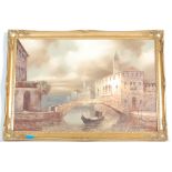 VINTAGE LATE 20TH CENTURY OIL ON CANVAS PAINTING PICTUREOF VENICE