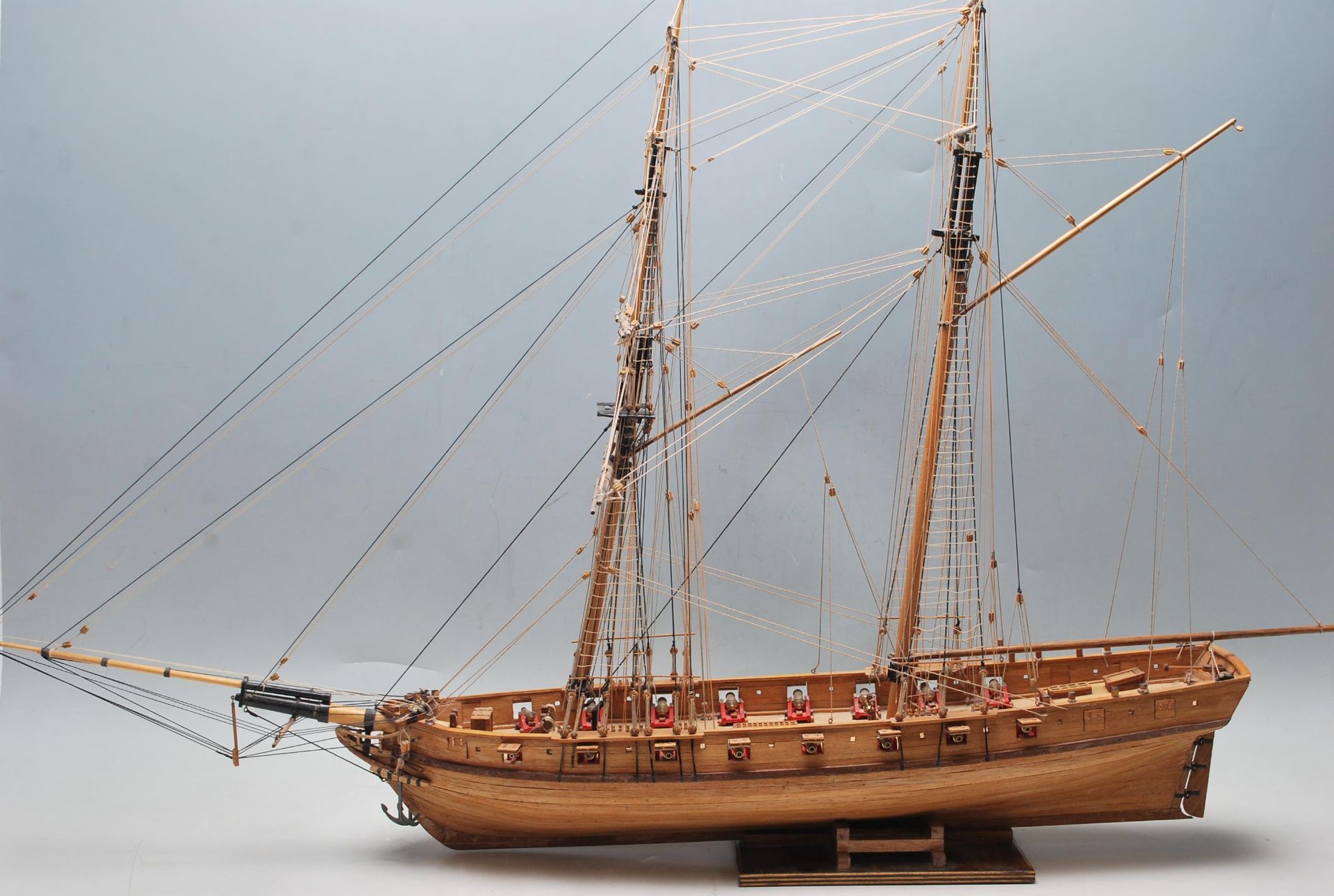 20TH CENTURY SCRATCH BUILT MODEL OF GALLEON SHIP - FITING BOAT