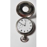 1920's ART DECO ERA HALF HUNTER SILVER POCKET WATCH