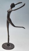 AN 20TH CENTURY BRONZE ART DECO STYLE ABSTRACT DANCING FIGURINE
