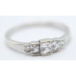 WHITE GOLD AND FIVE STONE CZ RING