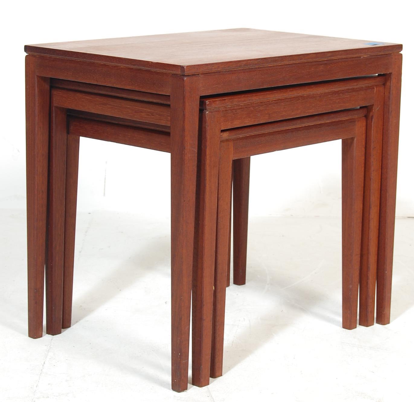 A VINTAGE 20TH CENTURY TEAK WOOD DANISH INSPIRED NEST OF TABLES - Image 5 of 5