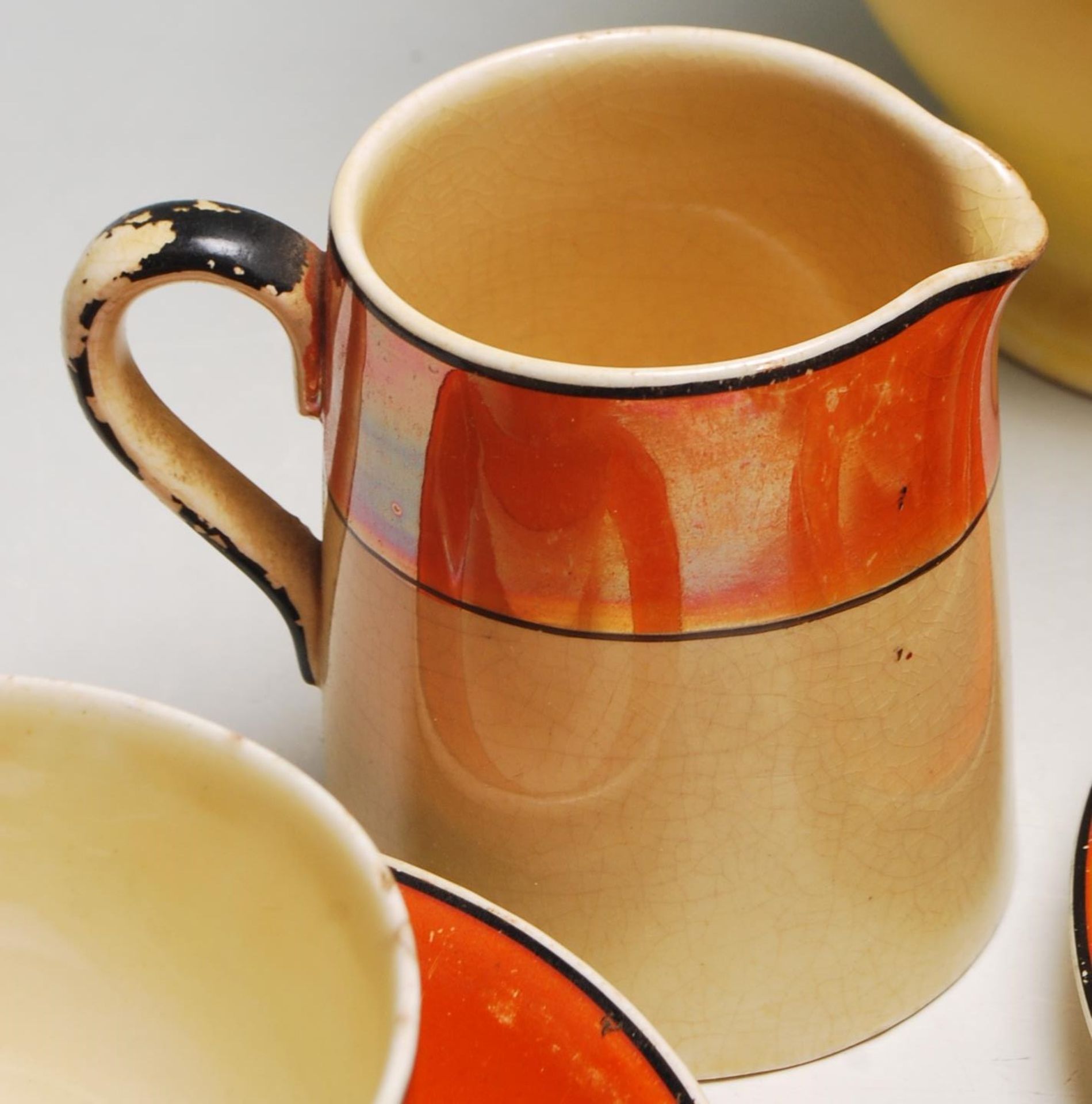 A QUANTITY OF VINTAGE 20TH CENTURY CERAMIC WARE FINISHED IN ORANGE COLOUR - Image 9 of 16