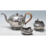 JOHN TURTON VINTAGE HAMMERED PEWTER TEA SERVICE