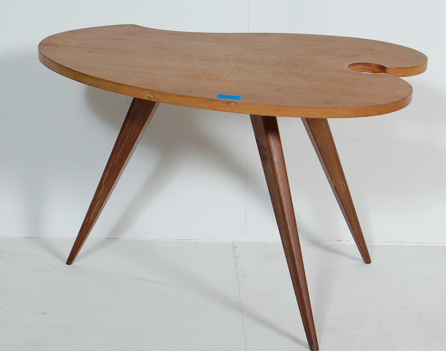 FRENCH TEAK WOOD COFFEE TABLE IN A SHAPE OF ARTISTS PALETTE