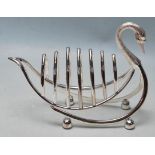 SILVER PLATED TOAST RACK IN THE FORM OF A SWAN