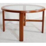 1970’S DANISH INSPIRED TEAK WOOD COFFEE TABLE WITRH CIRCULAR GLASS