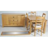 CONTEMPORARY OAK FURNITURE LAND DINING ROOM SUITE