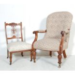 VICTORIAN 19TH CENTURY SPOON BACK ARMCHAIR