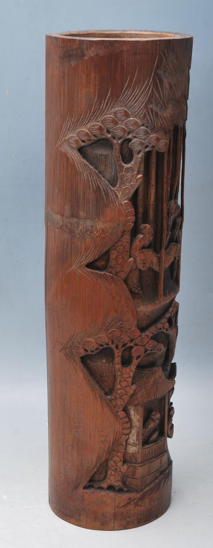 20TH CENTURY ANTIQUE CHINESE ORIENTAL BAMBOO STEM VASE - Bild 2 aus 6