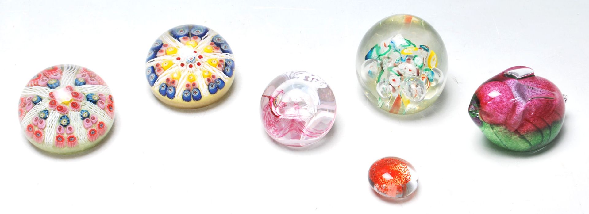 SIX VINTAGE 20TH CENTURY ART STUDIO PAPERWEIGHTS