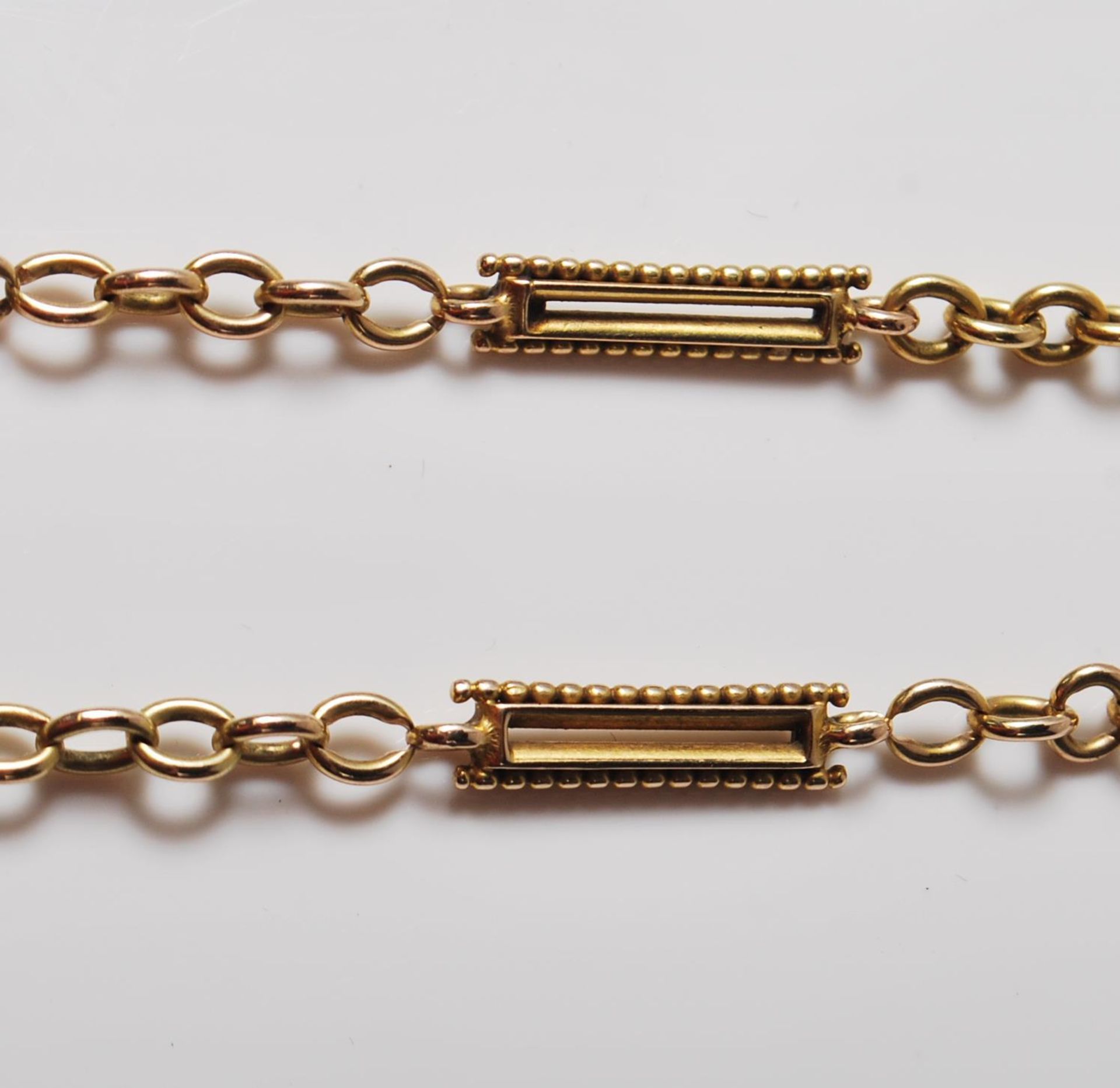 15CT GOLD BAR LINK POCKET WATCH CHAIN - Image 3 of 6
