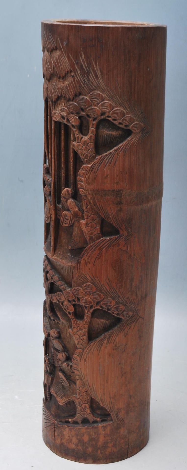 20TH CENTURY ANTIQUE CHINESE ORIENTAL BAMBOO STEM VASE - Bild 4 aus 6