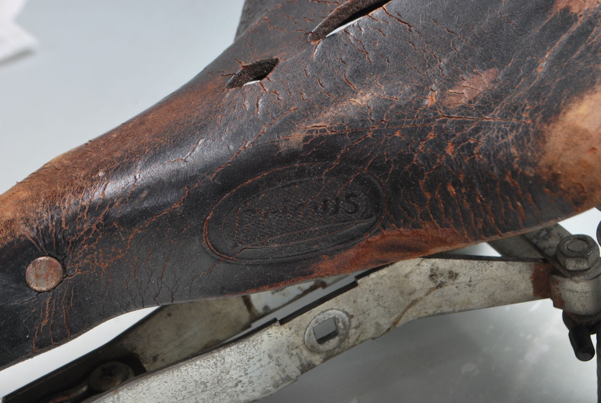 COLLECTION OF THREE ANTIQUE LEATHER SADDLES - Image 3 of 6