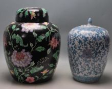 TWO EARLY 20TH CENTURY CHINESE REPUBLIC CERAMIC PORCELAIN GINGER JARS