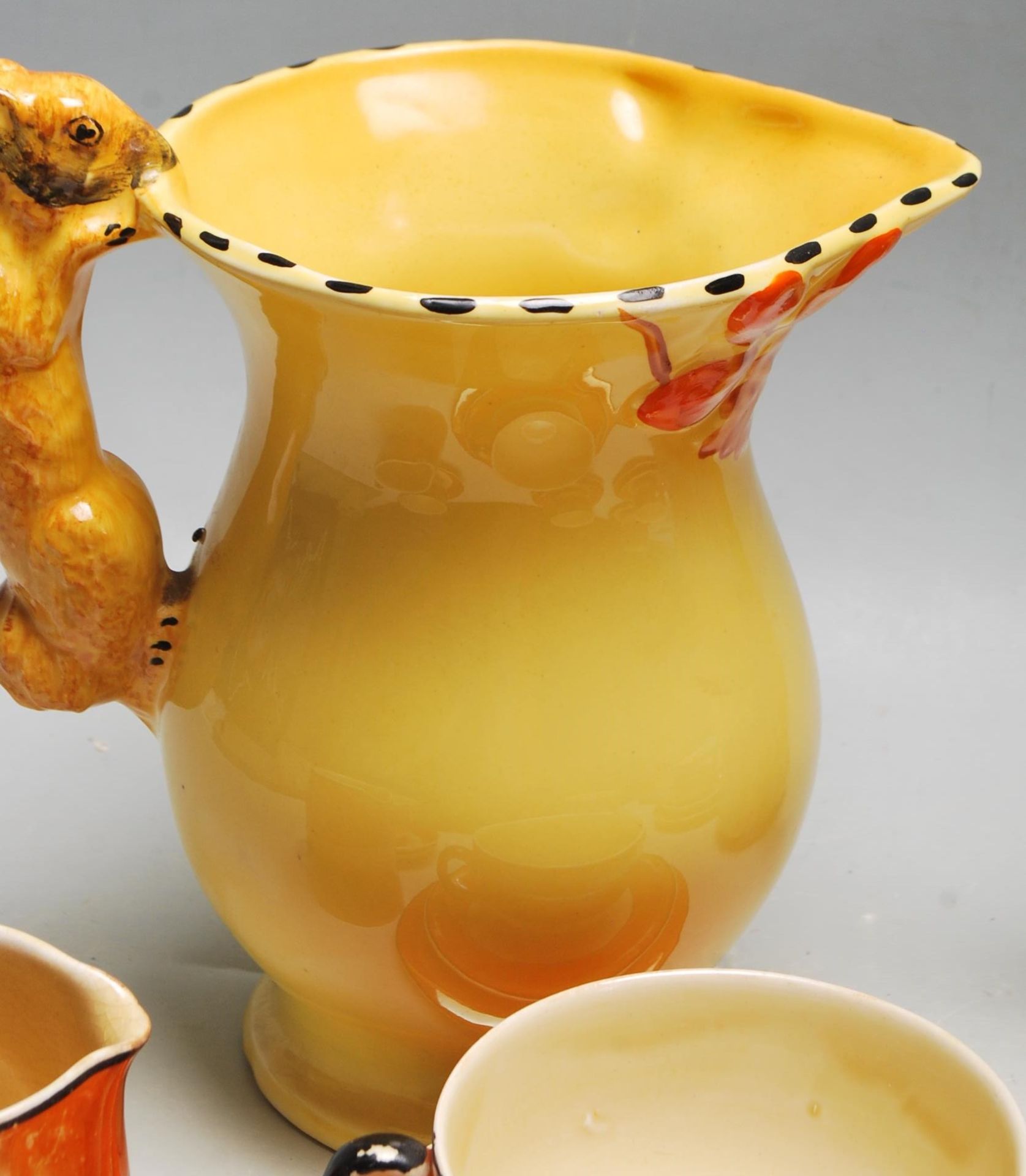 A QUANTITY OF VINTAGE 20TH CENTURY CERAMIC WARE FINISHED IN ORANGE COLOUR - Image 5 of 16