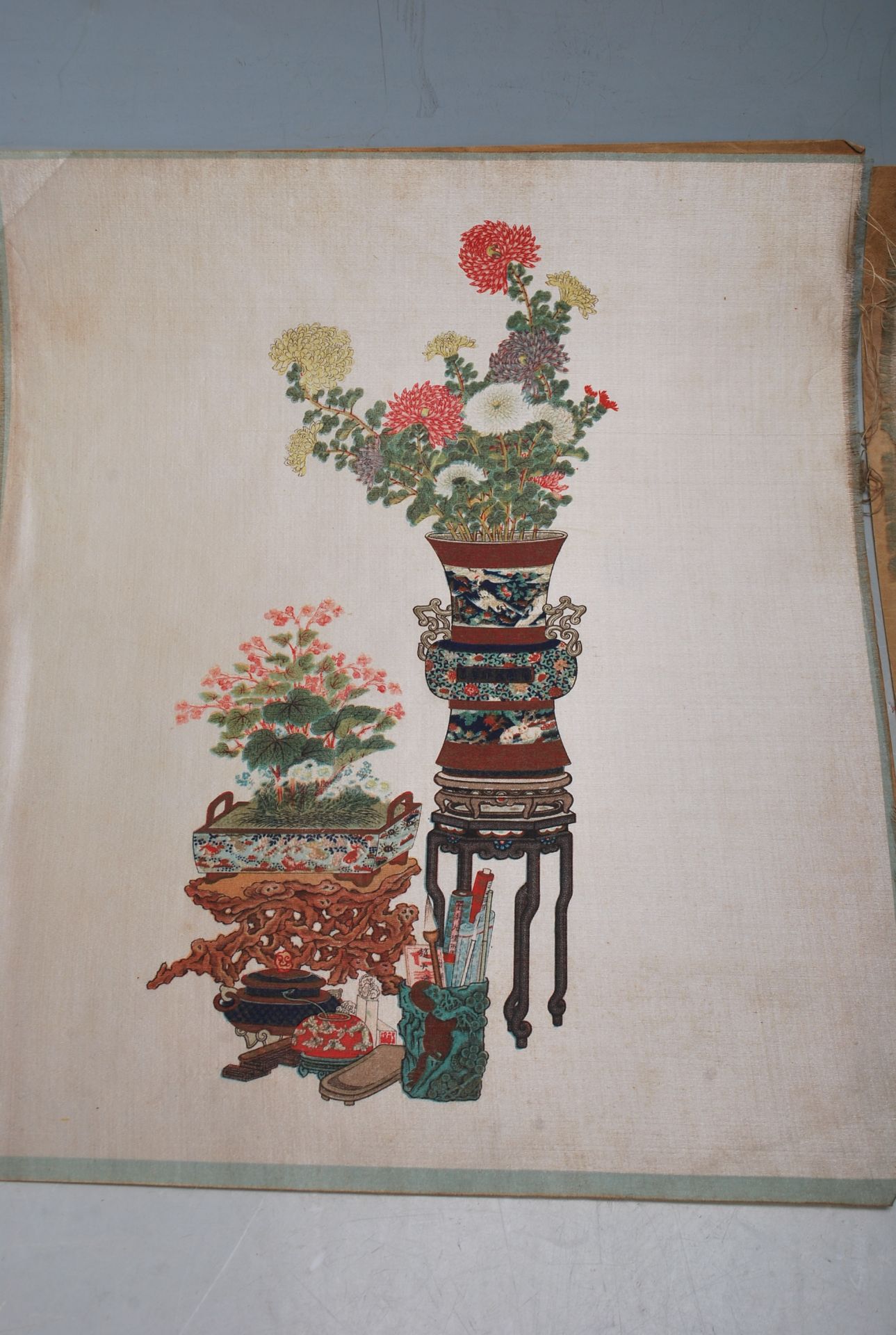 A COLLECITON OF FOUR 19TH CENTURY CHINESE SILK PAINTINGS TO INCLUDE - Image 10 of 11