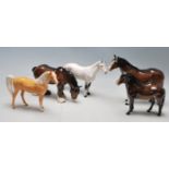 COLLECTION OF FIVE VINTAGE ORIGINAL BESWICK HORSE