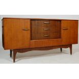 A VINTAGER 20TH CENTURY TEAK WOOD SIDEBOARD WITH THREE DRAWERS AND TWO CUPBOARDS