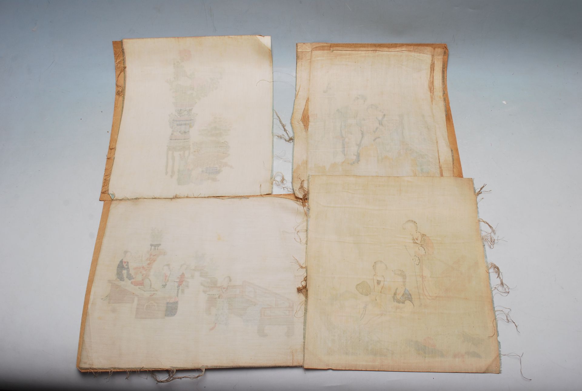 A COLLECITON OF FOUR 19TH CENTURY CHINESE SILK PAINTINGS TO INCLUDE - Image 11 of 11