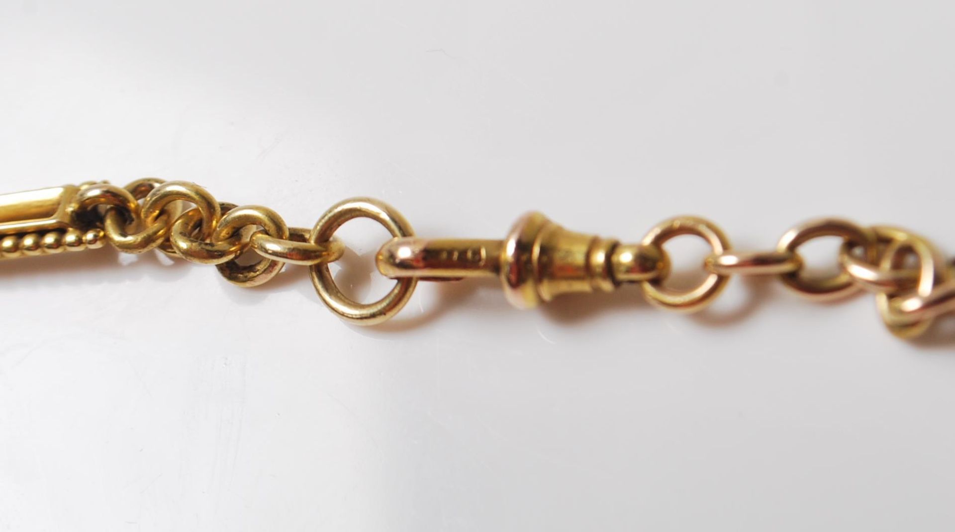15CT GOLD BAR LINK POCKET WATCH CHAIN - Image 5 of 6