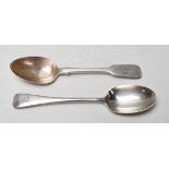 TWO VICTORIAN SILVER HALLMARKED SPOONS
