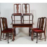 EDWARDIAN ANTIQUE DINING TABLE AND CHAIRS SUITE