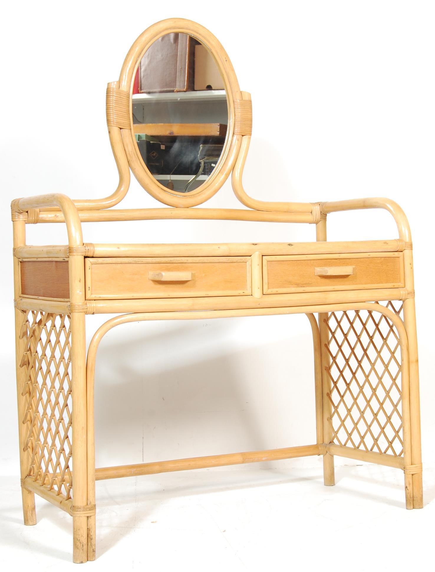 VINTAGE RETRO 20TH CENTURY BAMBOO DRESSING TABLE