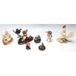 SIX 20TH CENTURY CERAMIC FIGURINE OF BIRDS - KARL ENS - ITALIAN CERAMIC