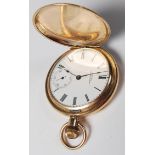 GOLD PLATED AWW CO WALTHAM MASS AMERICAN FULL HUNTER POCKET WATCH