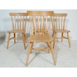 4 ANTIQUE STYLE WINDSOR BEECH AND ELM DINING CHAIRS