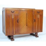 EARLY 20TH CENTURY ART DECO OAK SIDEBOARD WITH BOW FRONT.