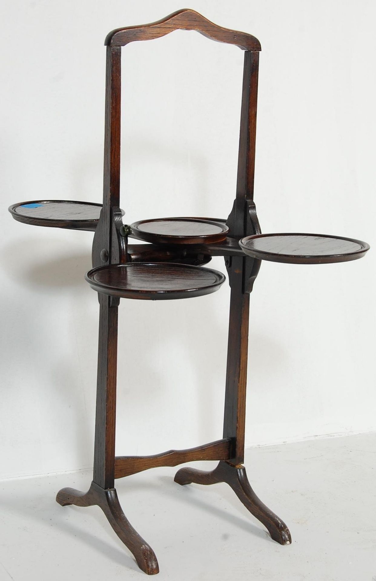 1920’S MAHOGANY FREESTANDING METAMORPHIC CAKE STAND