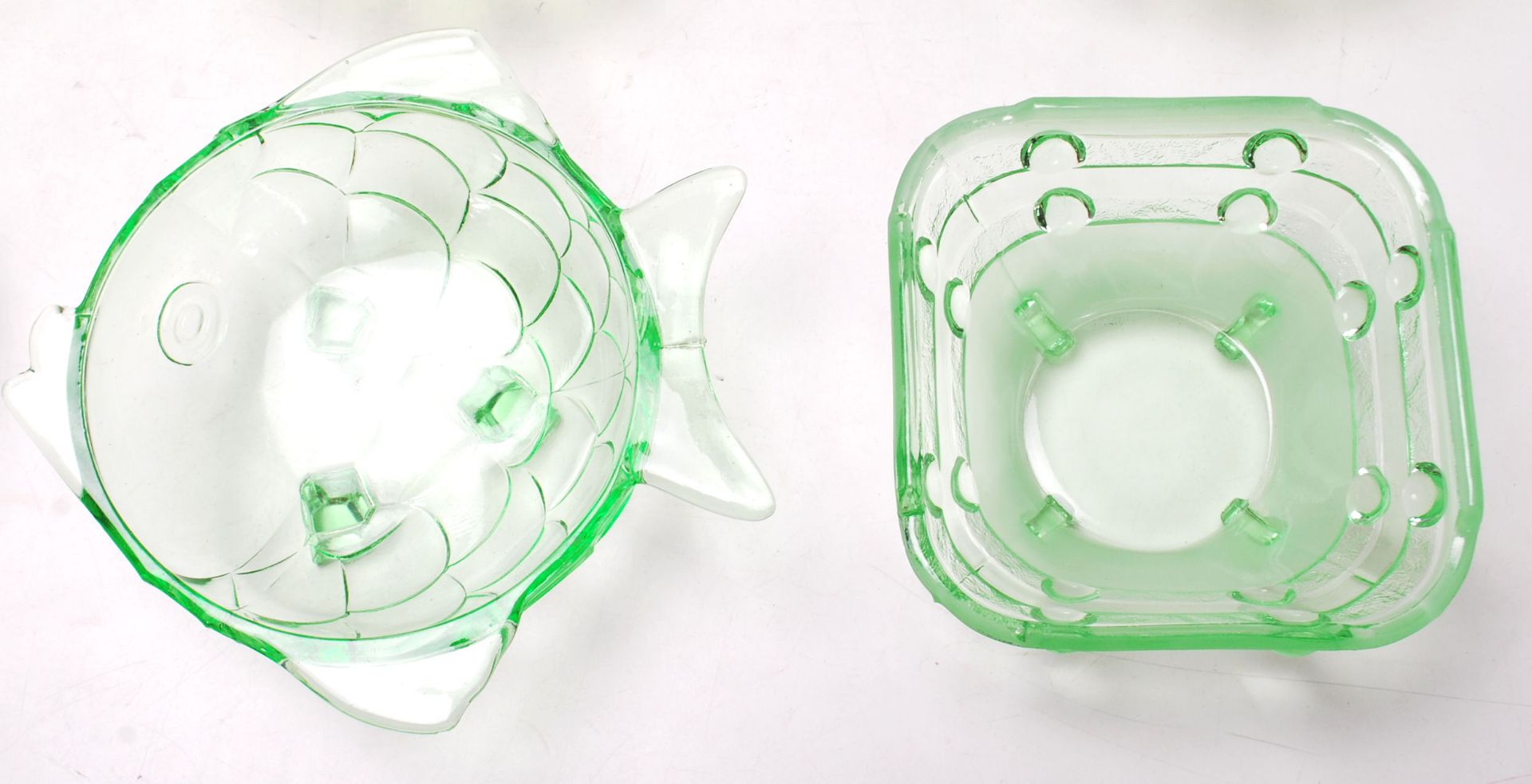 COLLECTION OF ART DECO GREEN GLASS - Image 2 of 7