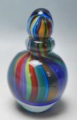 MURANO STUDIO ART GLASS PERFUME BOTTLE WITH MULTICOLOURED TWISTED DESIGN DECORATION