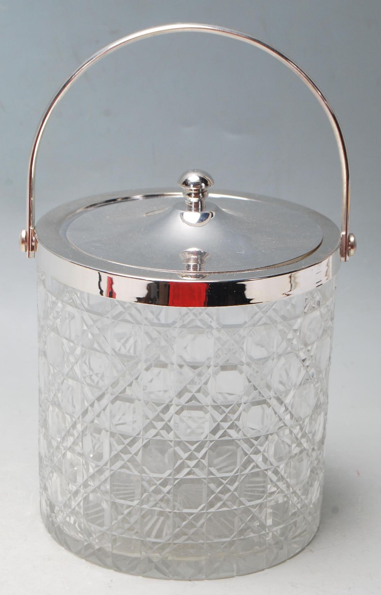 CUT GLASS AND SILVER PLATED BISCUIT JAR